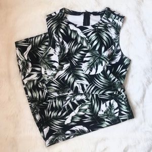 Forever 21 Fern Print Matching Crop Top & Skirt